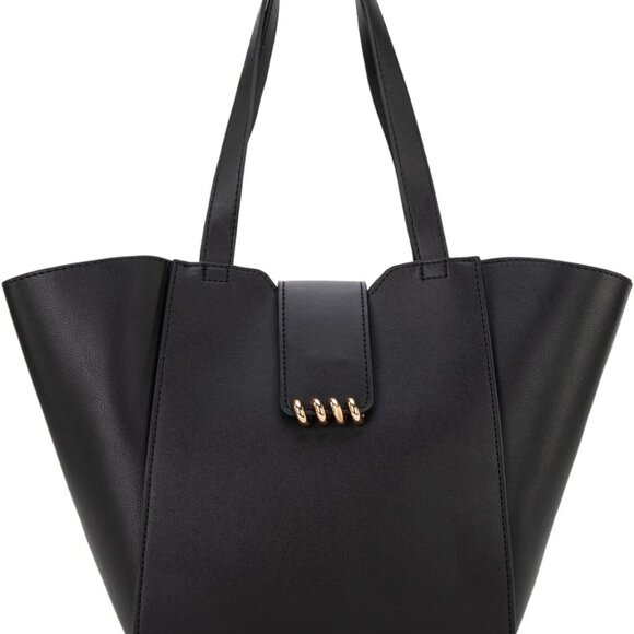 Women’s Vegan Leather Tote Bag Lightweight Spacious Foldable Purse - Picture 1 of 6